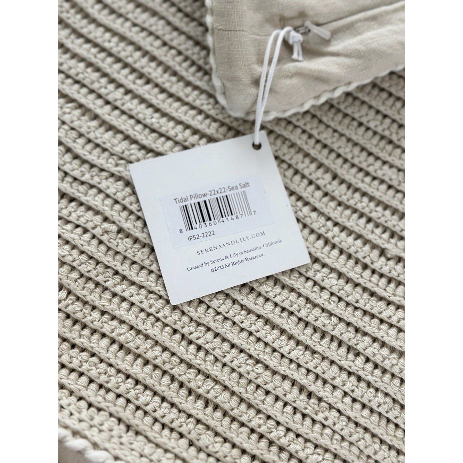 Tidal Pillow Cover (22” SQ)-Sea Salt Beige - The Home Decor Outlet