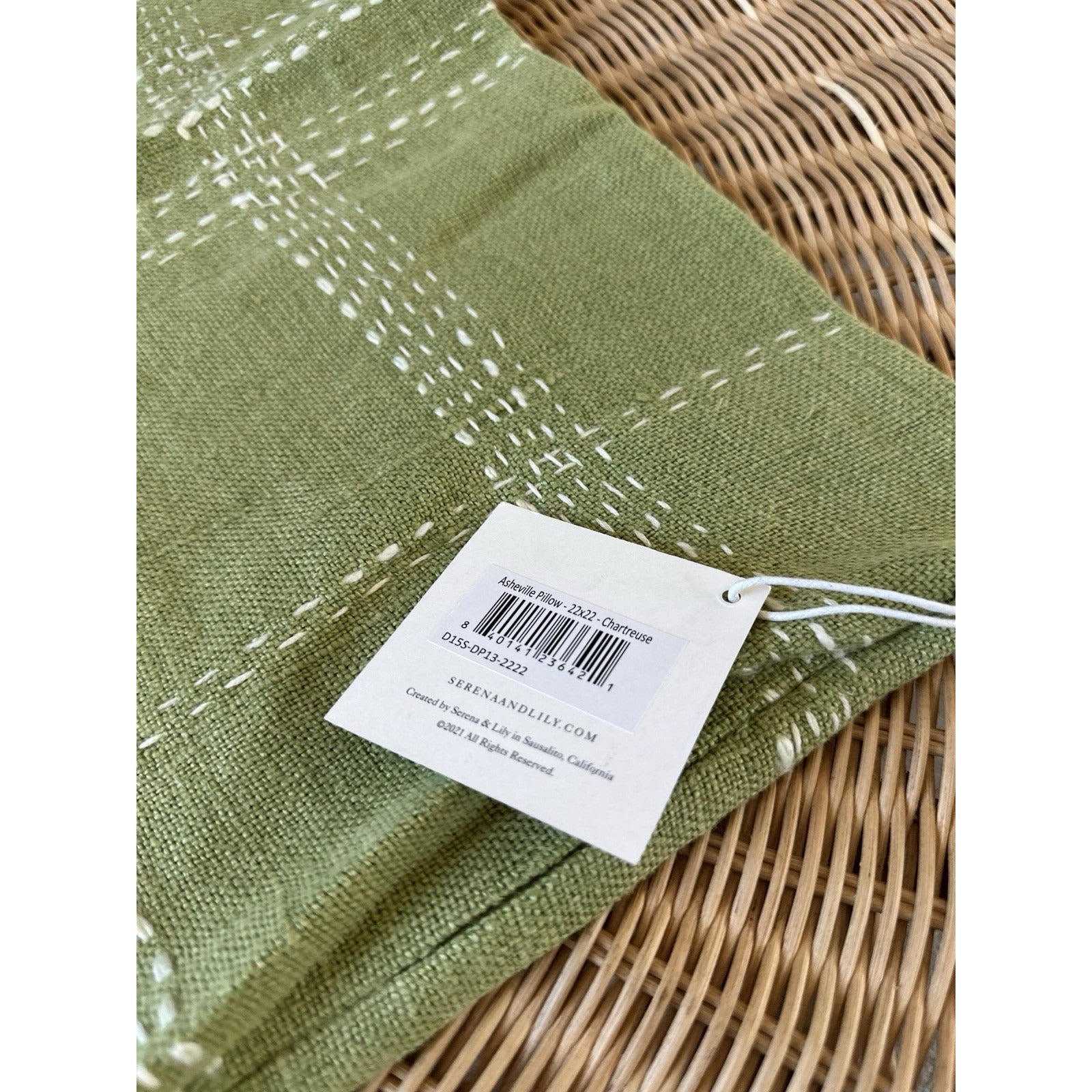 Asheville Pillow Cover (22” SQ)-Chartreuse Green