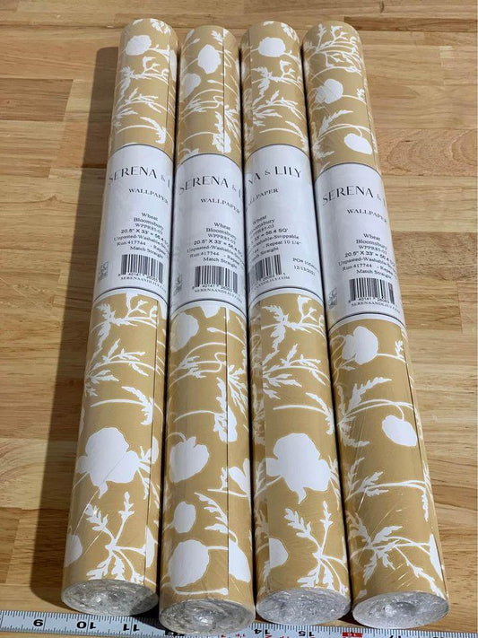 Serena & Lily Bloomsbury Wallpaper-Wheat - The Home Decor Outlet