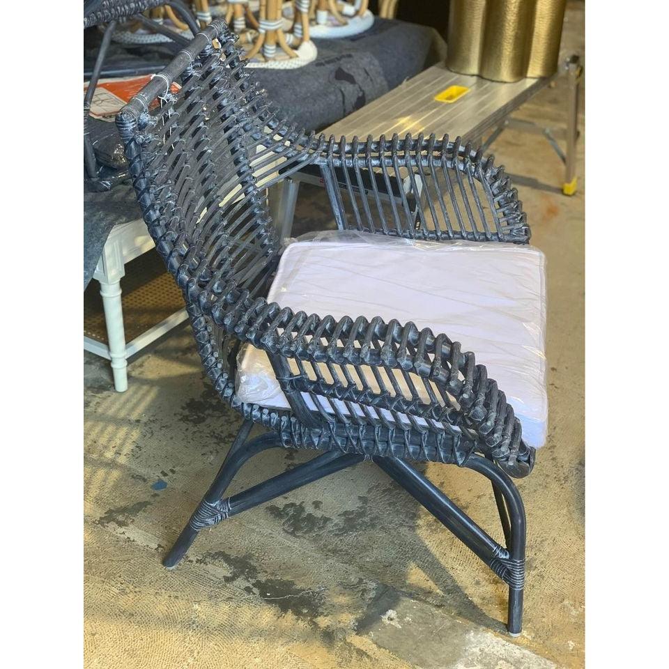 Serena & Lily Venice Rattan Chair-Vintage Indigo - The Home Decor Outlet